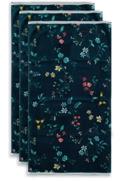 Badhanddoek Set/3 Les Fleurs Donker 55X100 Cm