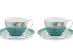 Blushing Birds Set/2 Cappuccino Kop & Schotel