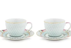 Blushing Birds Set/2 Espresso Kop & Schotel