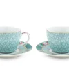 Blushing Birds Set/2 Espresso Kop & Schotel