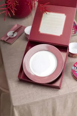 Flower Festival Set/4 Dinerborden Donker 26.5Cm