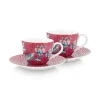 Flower Festival Set/2 Espresso Kop & Schotel Donker