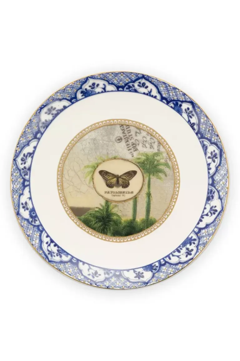 Heritage Gebaksbord Vlinder Blauw 15 Cm