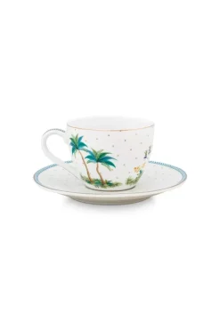 Jolie Set/2 Espresso Kop & Schotel Dots Gold