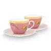 La Majorelle Set/2 Cappuccino Kop & Schotel Roze