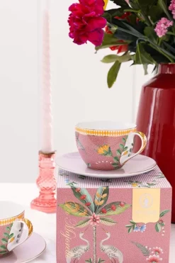 La Majorelle Set/2 Cappuccino Kop & Schotel Roze