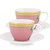La Majorelle Set/2 Espresso Kop & Schotel Roze