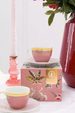 La Majorelle Set/2 Espresso Kop & Schotel Roze