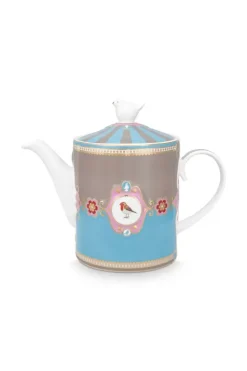 Love Birds Theepot Medium Blauw/Khaki
