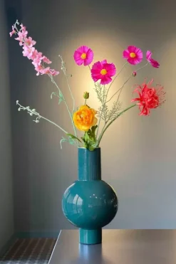 Metalen Vaas Donker 40 Cm