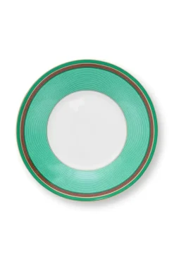 Pip Chique Stripes Cappuccino Kop & Schotel Roze/Groen