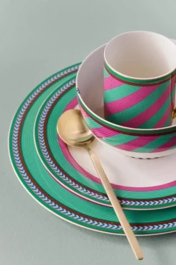 Pip Chique Stripes Dinerbord Roze/Groen 28Cm