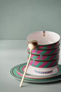 Pip Chique Stripes Kom Roze/Groen 15.5Cm