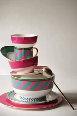 Pip Chique Stripes Kom Roze/Groen 20.5Cm