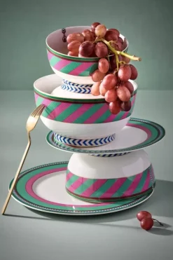 Pip Chique Stripes Kom Roze/Groen 20.5Cm
