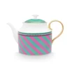Pip Chique Stripes Theepot Groot Roze/Groen