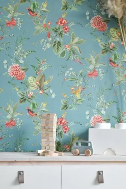 Pip Studio Floris Vliesbehang Petrol