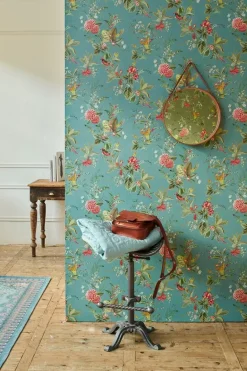 Pip Studio Floris Vliesbehang Petrol