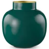 Ronde Vaas Metaal Donker 25 Cm
