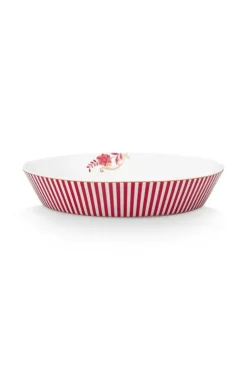 Royal Stripes Diep Bord Donkerroze 21.5Cm