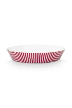 Royal Stripes Diep Bord Donkerroze 21.5Cm
