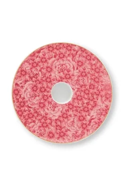 Royal Stripes Kaarshouder Bloemen Roze 14Cm