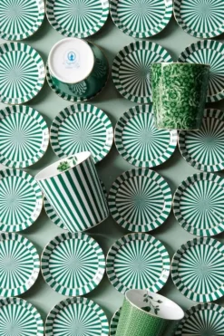 Royal Stripes Mok Stippen & Theetip Groen