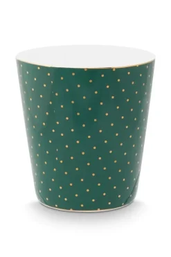 Royal Stripes Mok Stippen & Theetip Groen