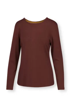 Top Lange Mouw Solid Terra Rood