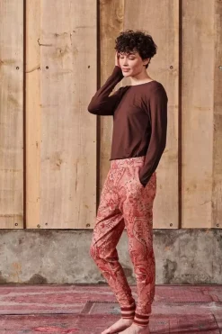 Top Lange Mouw Solid Terra Rood