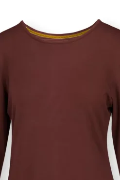 Top Lange Mouw Solid Terra Rood