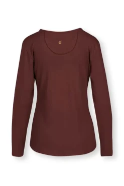 Top Lange Mouw Solid Terra Rood
