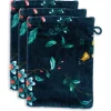 Washandje Set/3 Les Fleurs Donker 16X22 Cm
