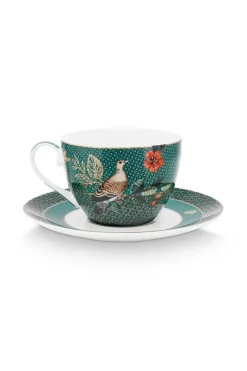 Winter Wonderland Cappuccino Kop & Schotel Groen